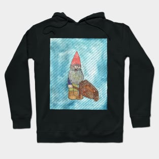 Snowy Garden Gnome With Wheelbarrow Hoodie